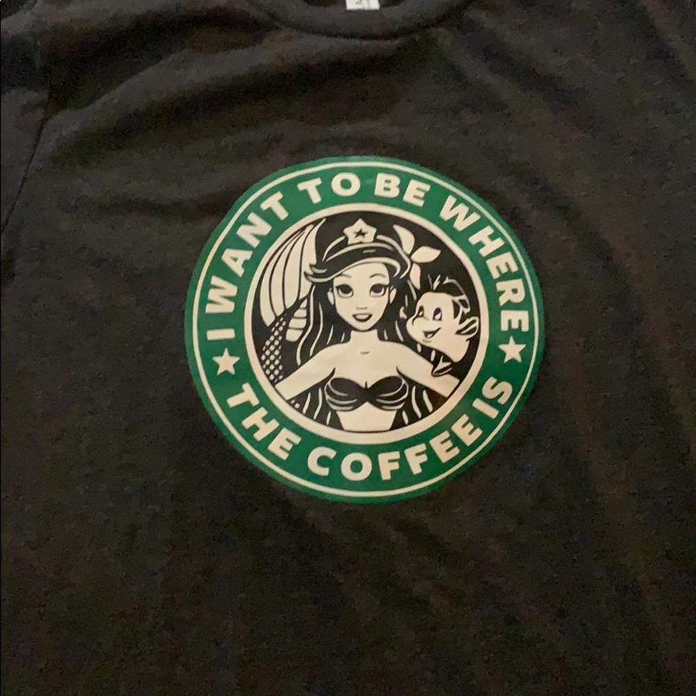 Starbucks inspired little mermaid T-shirt